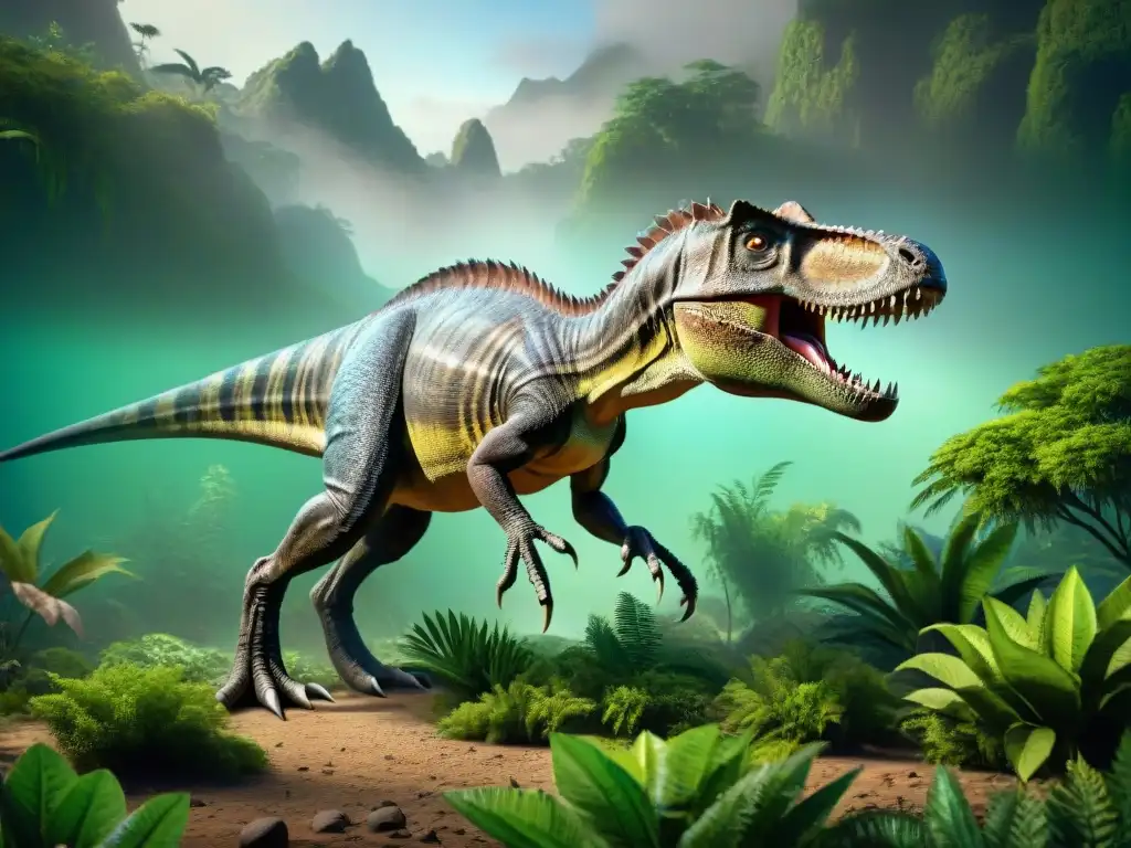 Apreciación detallada: Herrerasaurus en su ecosistema triásico Reconstrucción detallada del Herrerasaurus en su ecosistema del Triásico