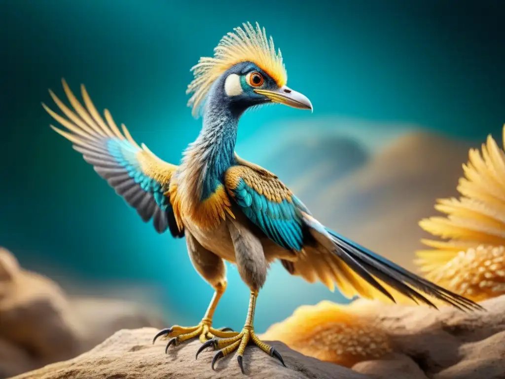 Fósil de Archaeopteryx: detalle asombroso de plumas y estructura ósea Fósil de Archaeopteryx detallado en estudio evolución aves técnicas paleontología