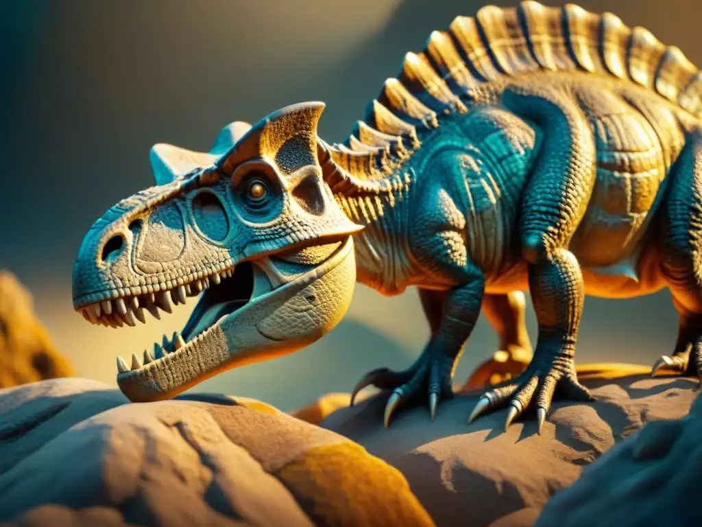 Fósil de dinosaurio raro en roca sedimentaria: detalle único y fascinante Detalle excepcional de fósil de dinosaurio raro en roca sedimentaria