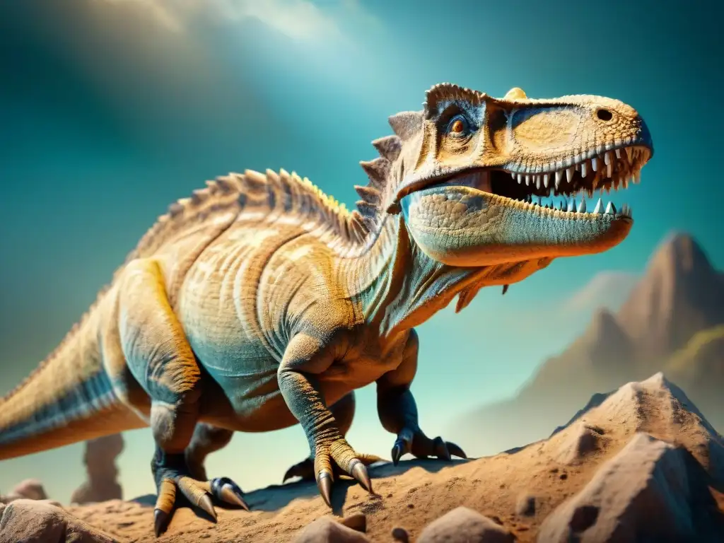 Hueso de dinosaurio fosilizado con patología paleopatológica Detalle impresionante de un hueso de dinosaurio fosilizado con diagnóstico paleopatológico