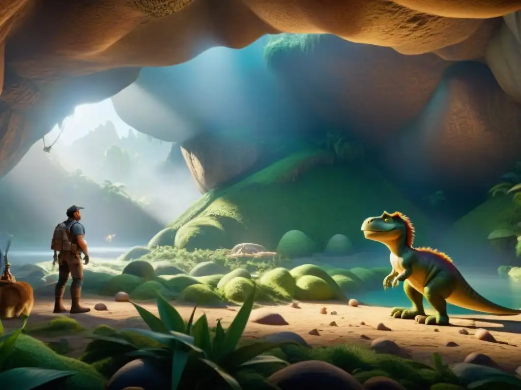 Secreto prehistórico: sombra de dinosaurio en Ice Age Detalle oculto en set de película: sombra de dinosaurio en la cueva, guiño juguetón a la temática prehistórica