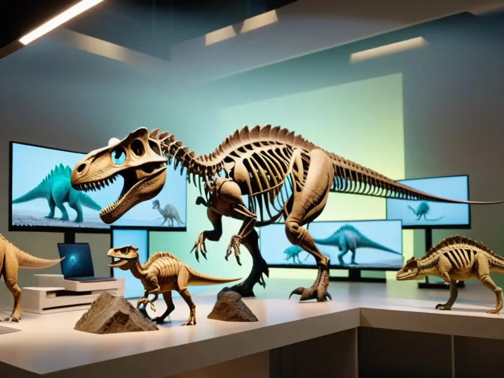 Reconstrucción meticulosa del gait de dinosaurios por paleontólogos Un equipo de paleontólogos recrea con detalle el andar de los dinosaurios, inmersos en un laboratorio lleno de tecnología y fósiles