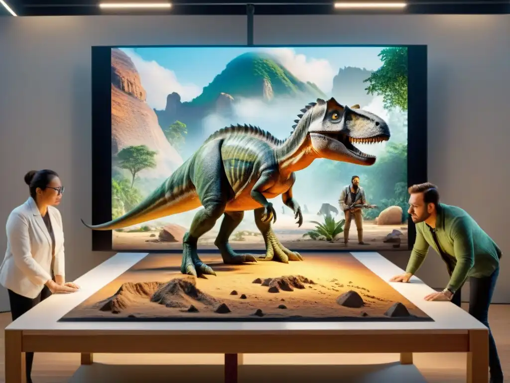 Reconstrucción precisa de huellas de dinosaurios por paleontólogos Un equipo de paleontólogos recrea el andar de los dinosaurios estudiando huellas fosilizadas en un lecho de río prehistórico