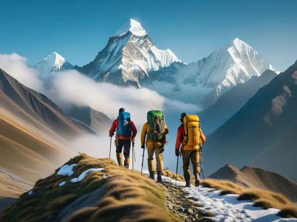 Expedición épica en el Himalaya: Descubriendo secretos prehistóricos Un equipo de exploradores se aventura en el Himalaya en busca de gigantes prehistóricos