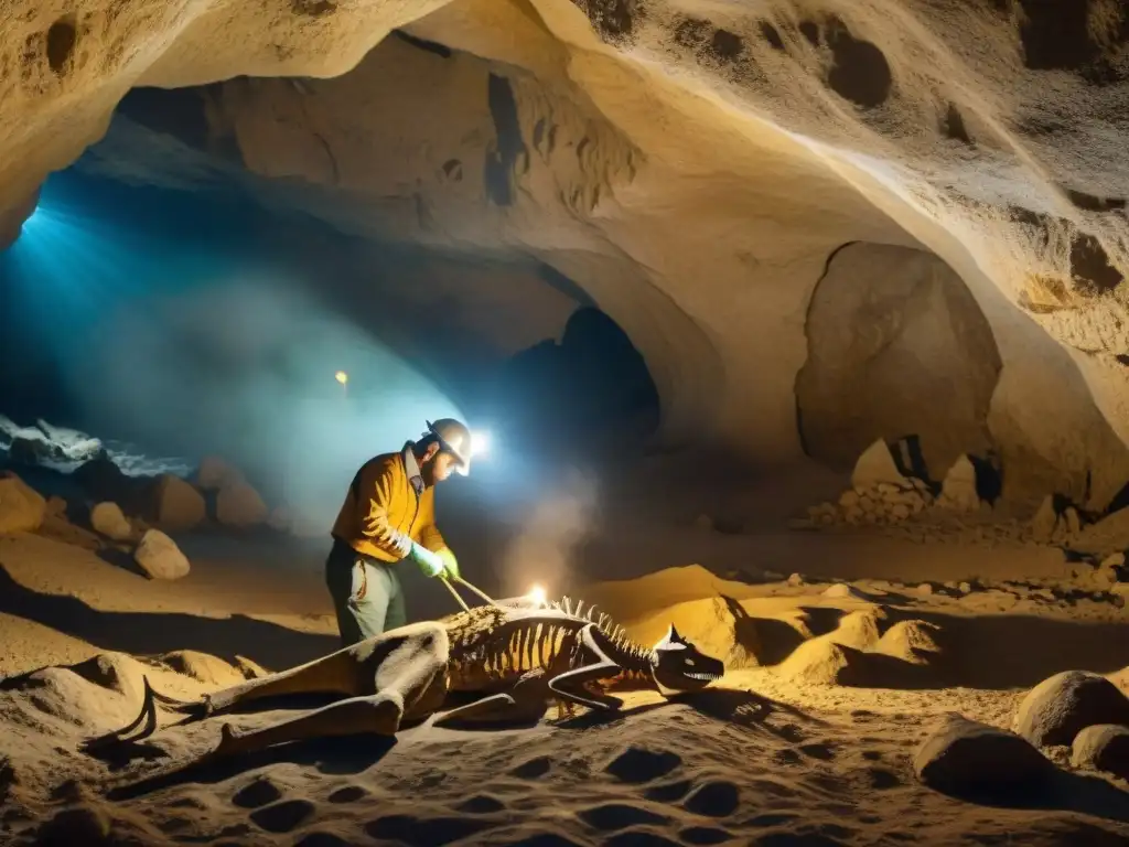 Excavación paleontológica: descubrimiento en las cuevas de Creta Paleontólogos excavan esqueleto de dinosaurio en cuevas de Creta