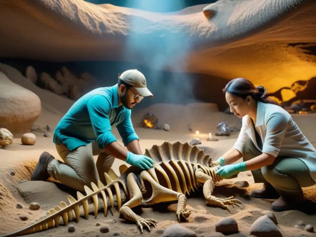 Descubrimiento paleontológico: Revelando un fósil de dinosaurio único Fósiles redefinen línea temporal dinosaurios: Paleontólogo descubre nuevo eslabón en excavación meticulosa