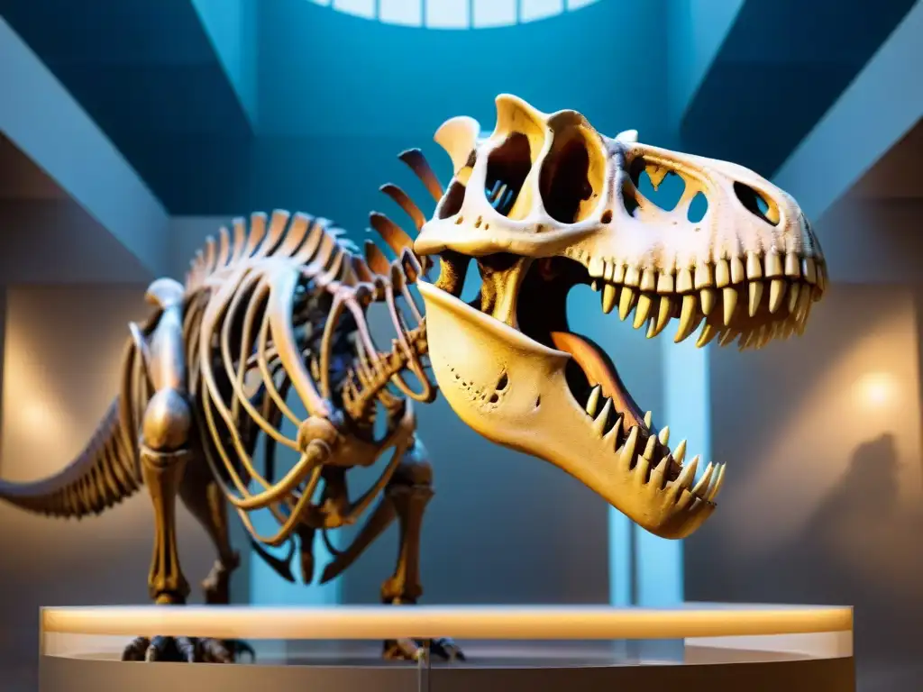 Esqueleto de T Impresionante esqueleto de Tyrannosaurus rex en museo