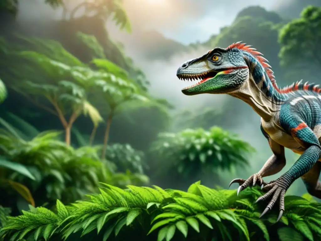 Impresionante grupo de Velociraptores en la jungla