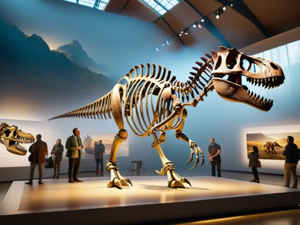 Montaje detallado de esqueleto de T-Rex en museo Montaje detallado de esqueleto de Tyrannosaurus Rex en museo