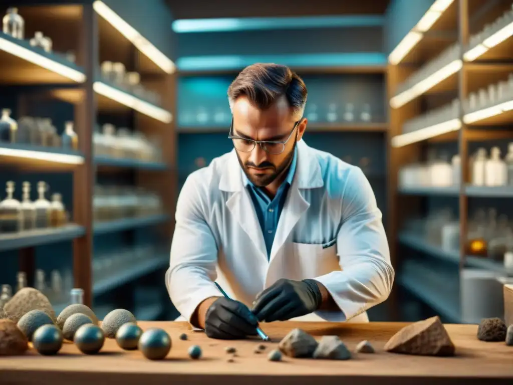 Extracción de fósil: química y precisión Paleontólogo extrae fósil con precisión en laboratorio