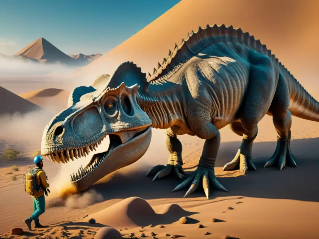 Excavación de fósil de dinosaurio en desierto remoto de Asia Paleontólogos descubren fósil de dinosaurio en desierto remoto de Asia