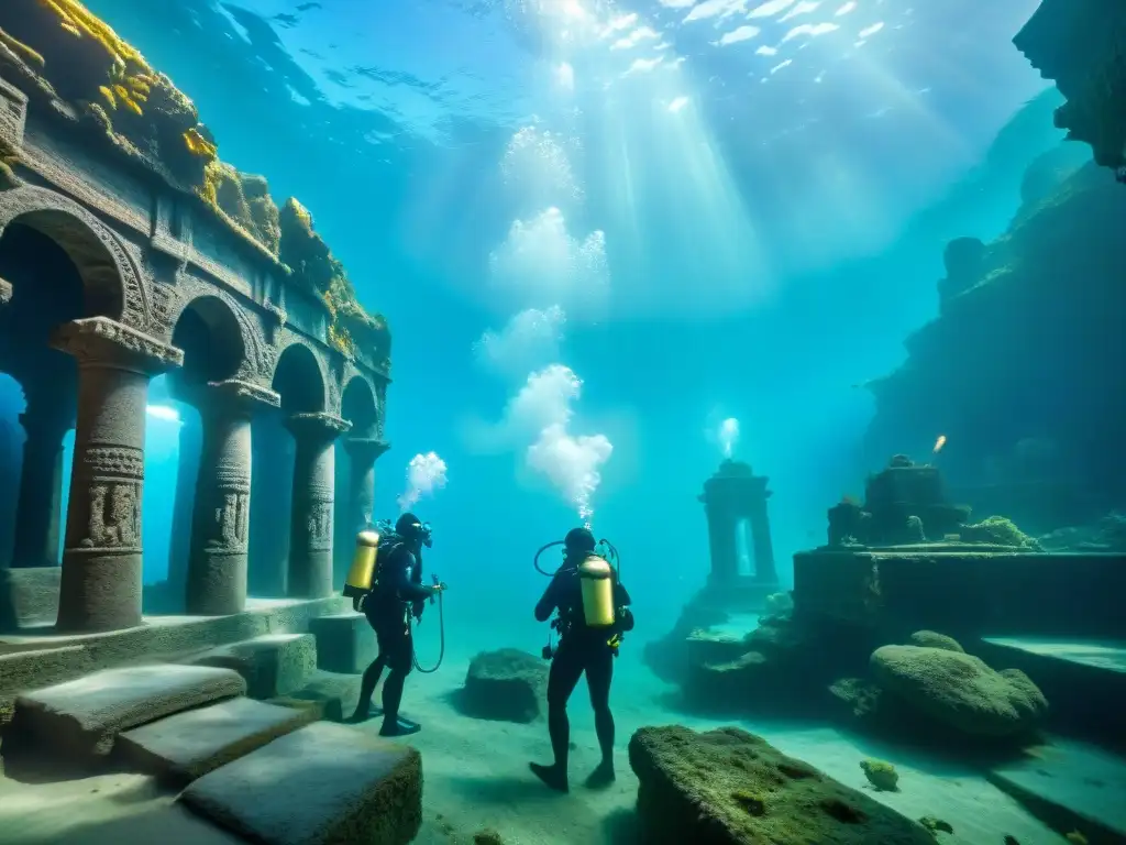 Descubriendo secretos en el continente perdido de Lemuria, exploradores submarinos iluminan ruinas místicas